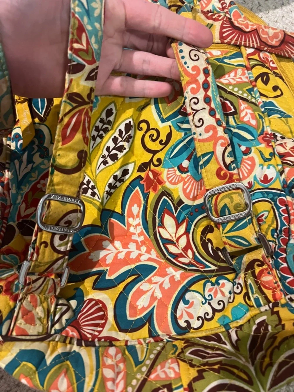 Do not buy- sold-Vera Bradley yellow Backpack Provencal - Picture 5 of 6